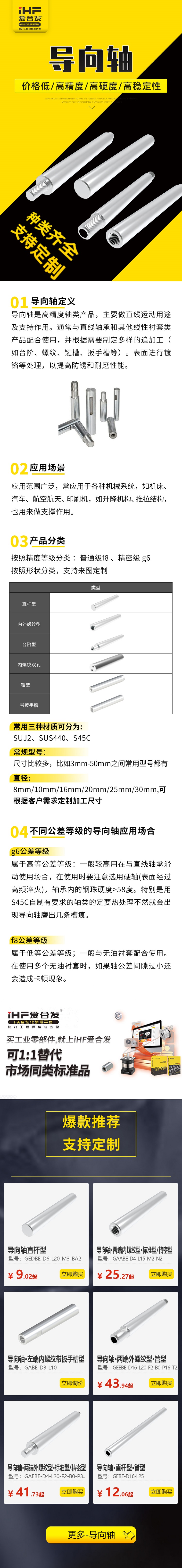 带你30秒了解导向轴的产品分类，支持定制！